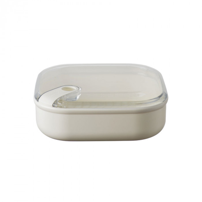 Caixa Quadrada Baixa Marfim 19.5x19.5x6.7 (1L) OMADA