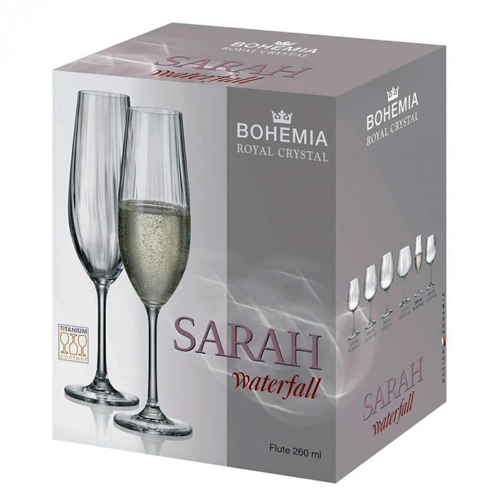 SARAH WATERFALL-CONJ.6 FLUTES 260