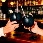 COPO MARTINI 200ML A�O INOX PRETO