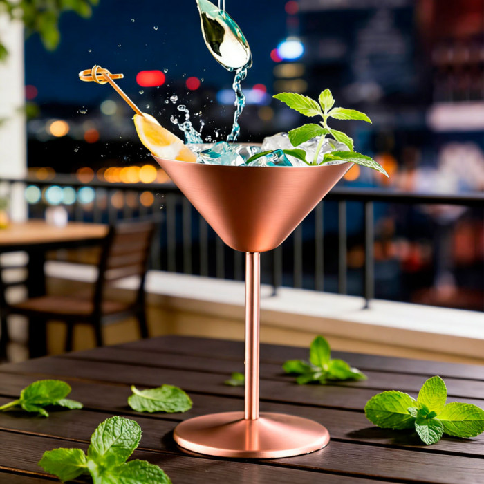 COPO MARTINI 200ML A�O INOX COBRE