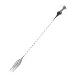 COLHER COCKTAIL TORCIDA C/GARFO 30CM