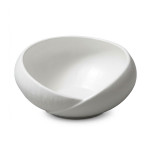 CENTRO DE MESA DE PORCELANA 25CM BRANCO MATE